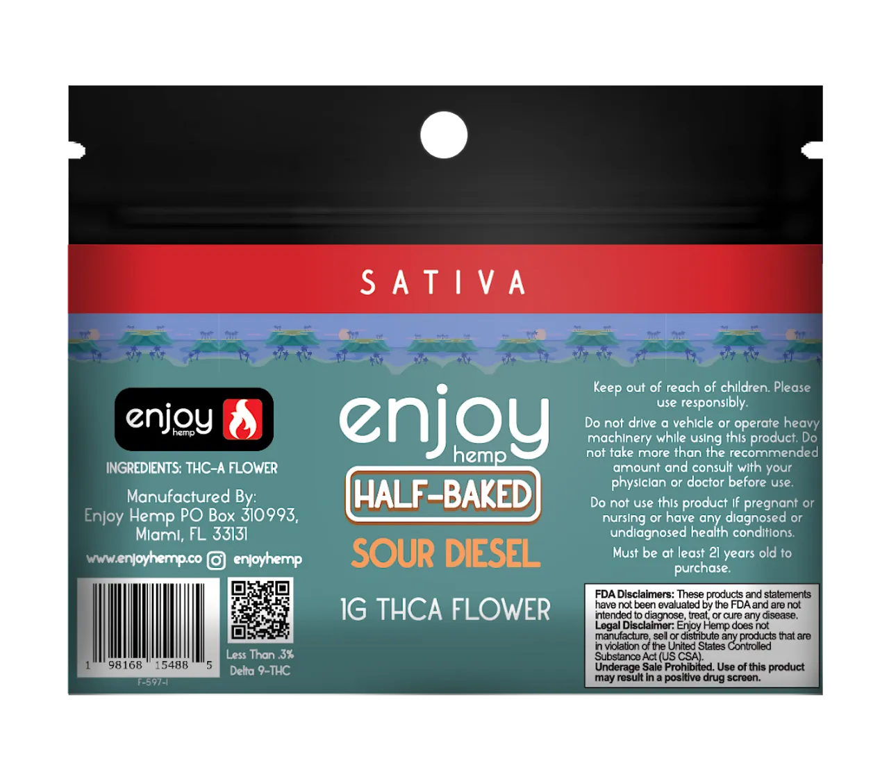 Enjoy THCA Flower 1-Gram Pk Enjoy Hemp Coastal Hemp Co
