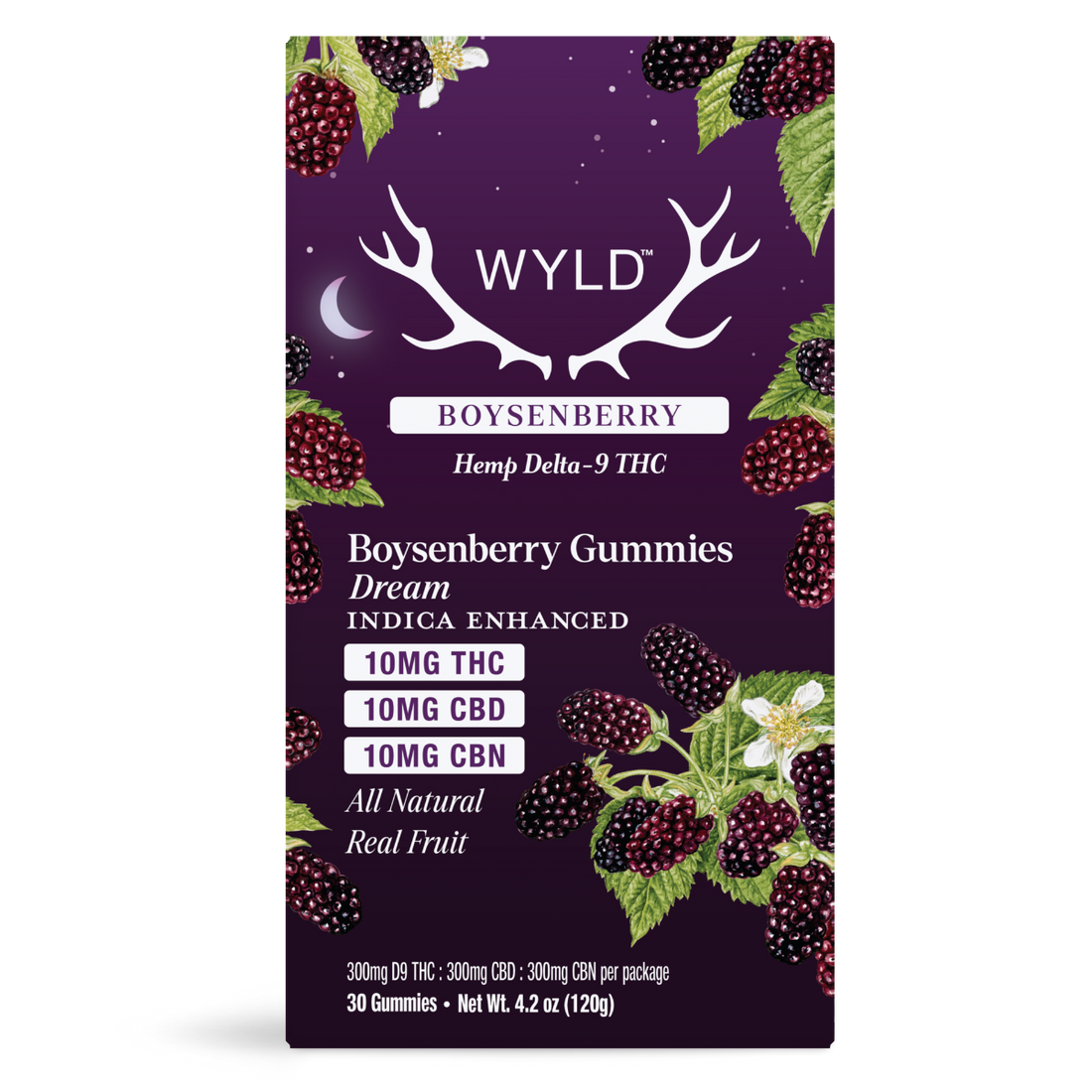 WYLD Boysenberry 1:1:1 THC:CBD:CBN | Dream - Sleep Gummies - Coastal Hemp Co