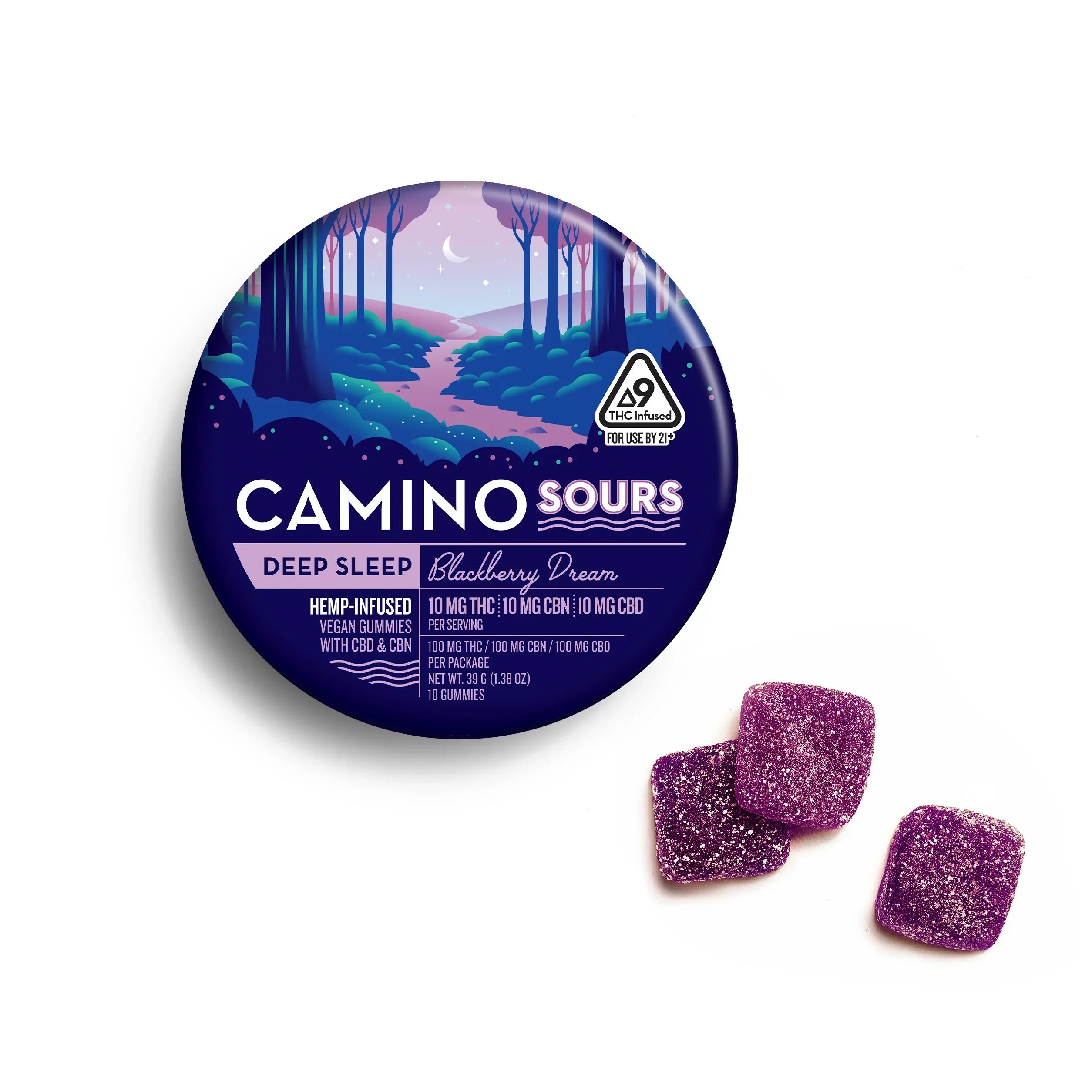 Camino Sours THC Gummies 100mg 10ct Kiva Confections Coastal Hemp Co