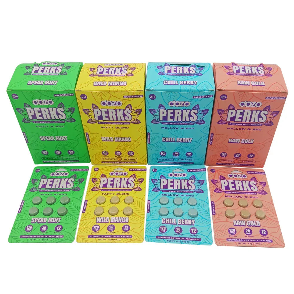 Dozo PERKS 7-Hydroxy Tablets 120mg 10ct Display Dozo Coastal Hemp Co