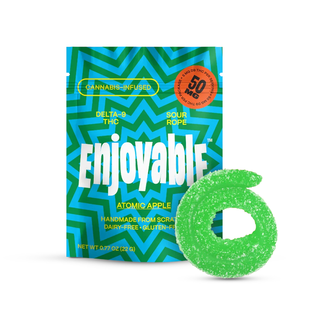 Enjoyable Delta-9 THC Sour Rope Gummies Surfside Brands Coastal Hemp Co