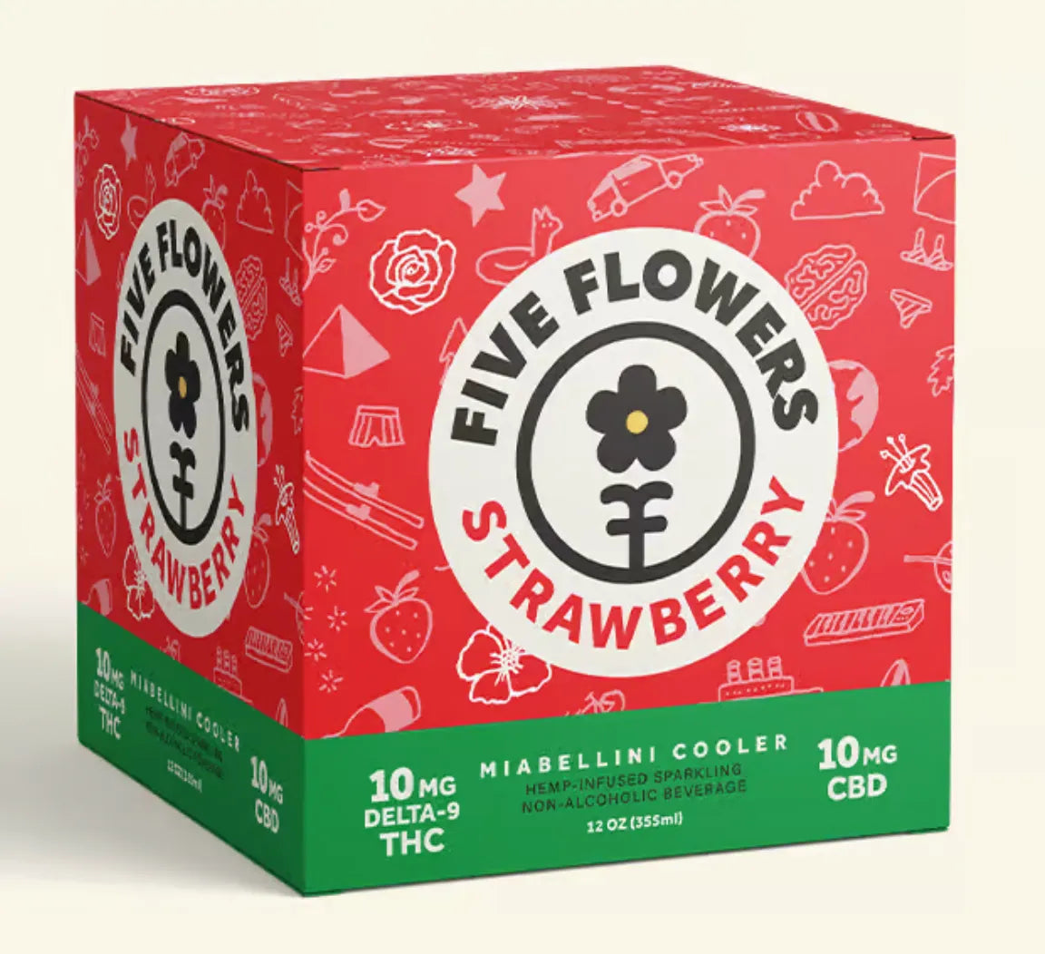 Five Flowers Delta 9 Seltzers 10mg Seasonal - NEW Five Flowers Coastal Hemp Co