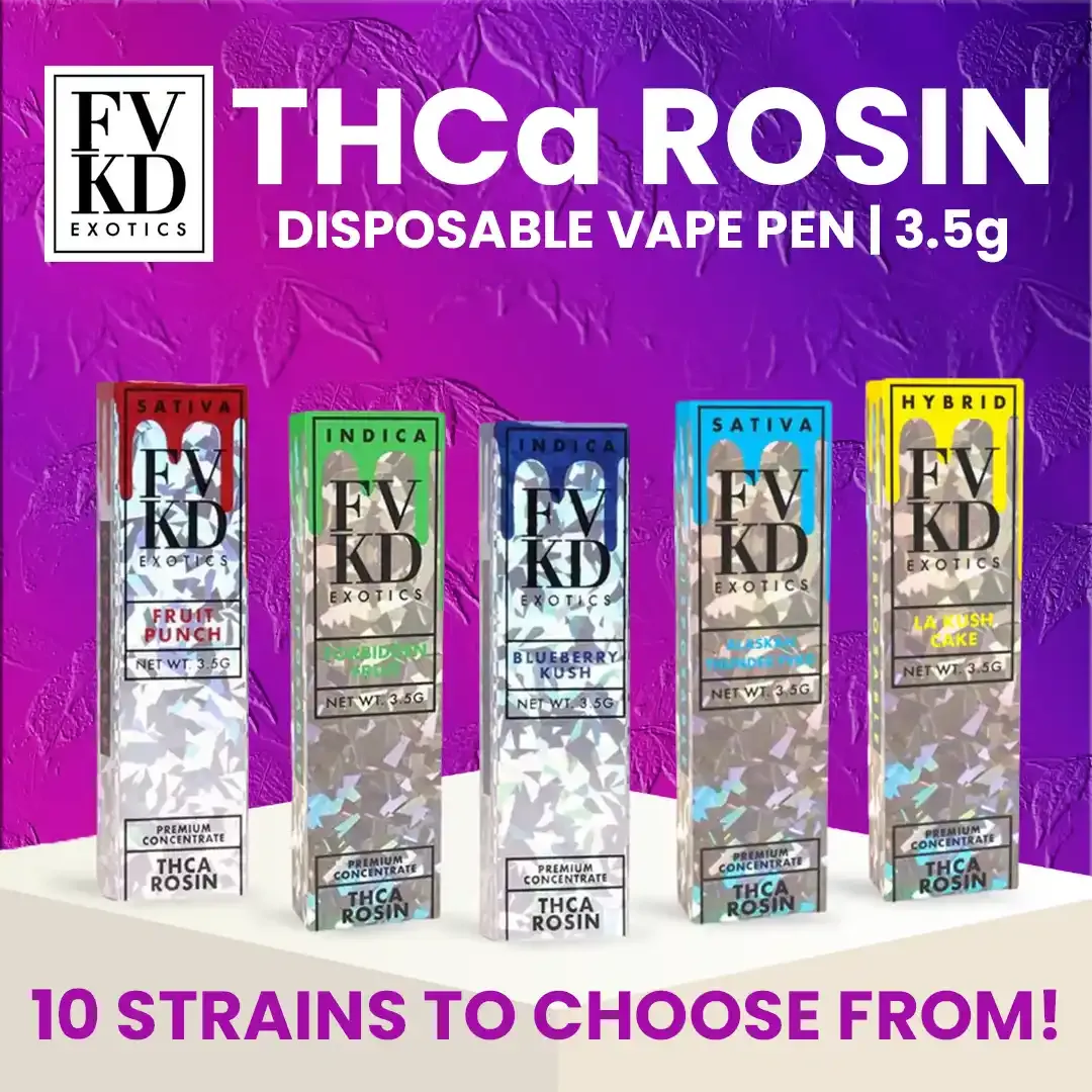 FVKD Exotics THCA Rosin Disposable 3.5G Get FVKD Coastal Hemp Co