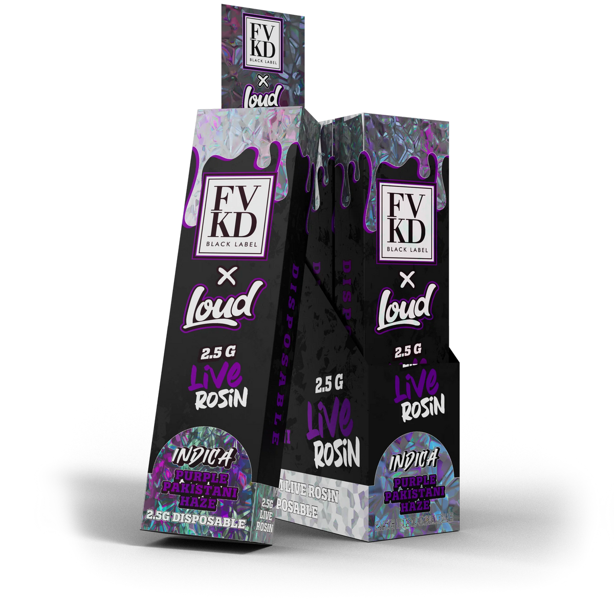 FVKD X Loud Black Label Live Rosin Disposable 2.5G | (5-Pack) BOX - Coastal Hemp Co