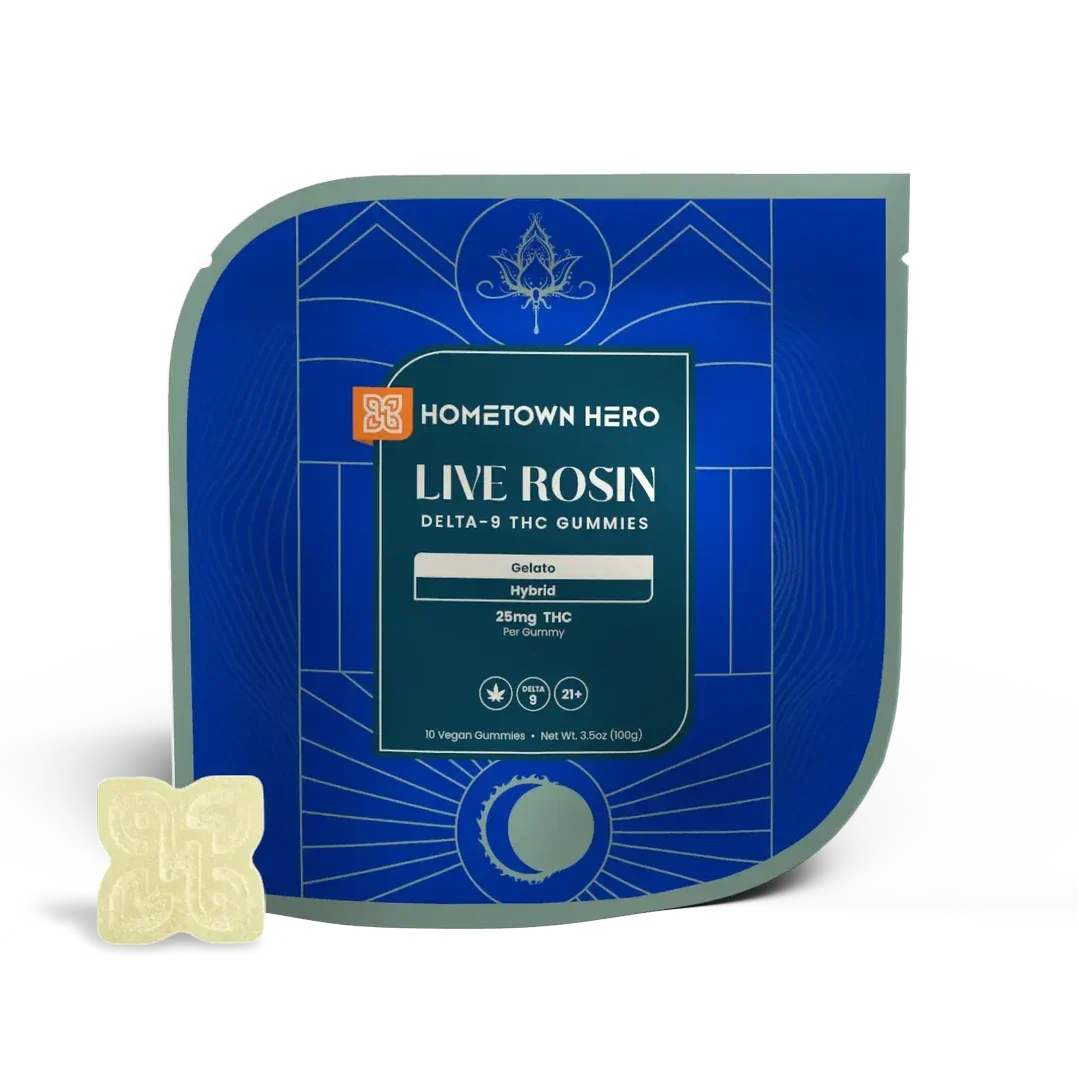 Hometown Hero Live Rosin Delta 9 Gummies 2ct Hometown Hero Coastal Hemp Co
