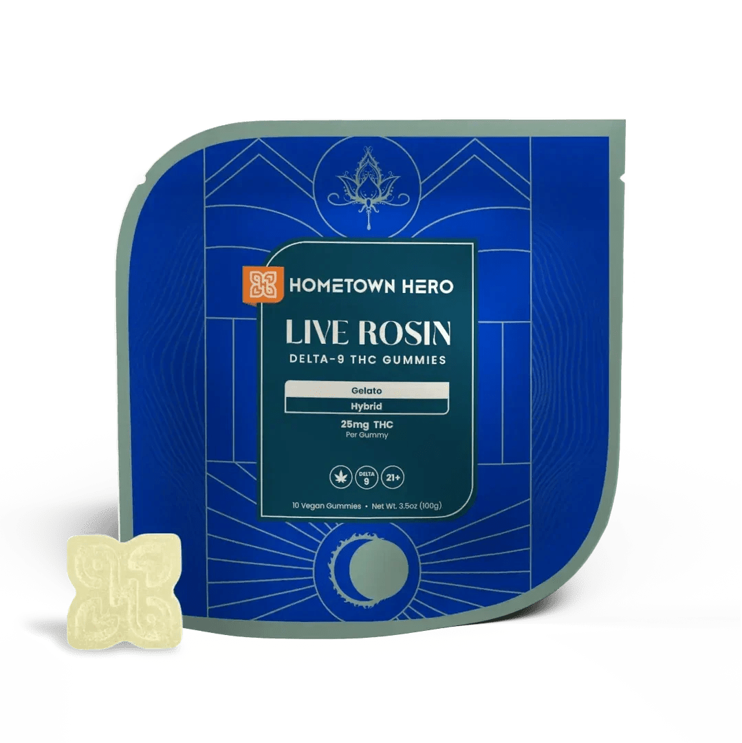 Hometown Hero Live Rosin Delta 9 Gummies 2ct Hometown Hero Coastal Hemp Co