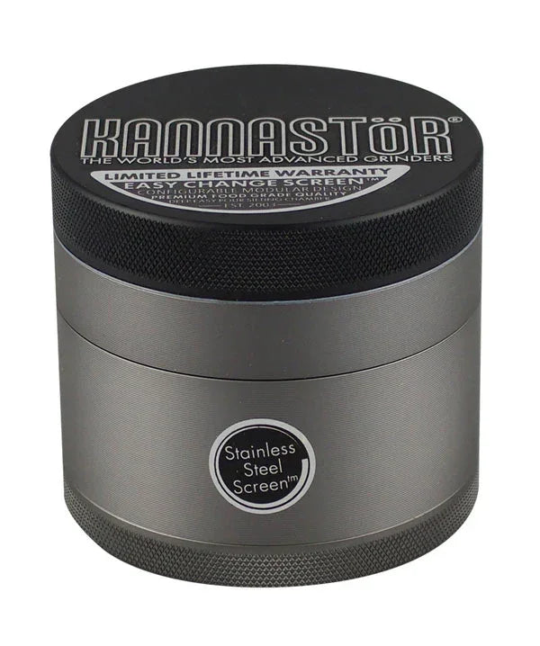 Kannastor Easy Screen Grinder | Gunmetal | 4pc | 2.5" Coastal Hemp Co Coastal Hemp Co
