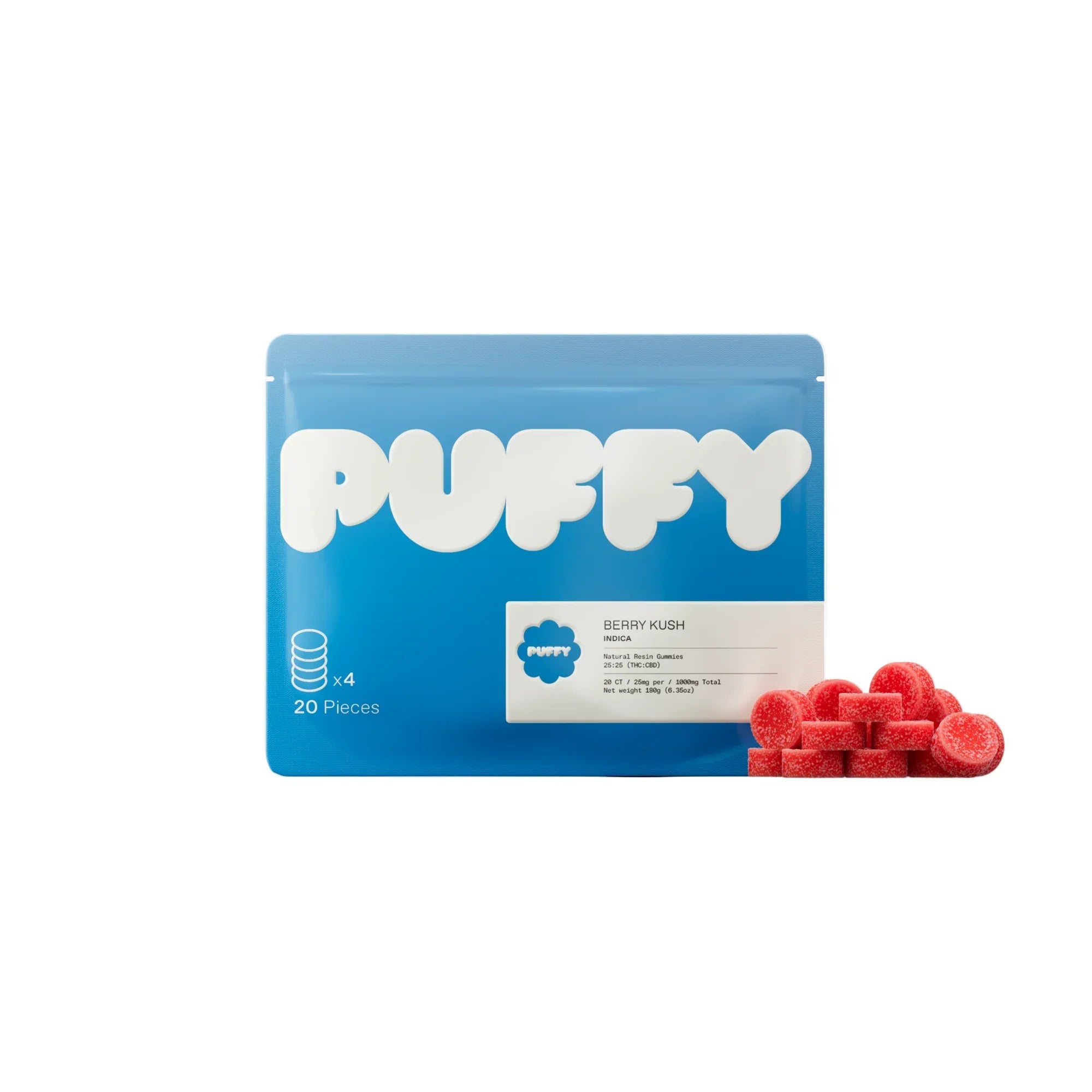 PUFFY Natural Resin THC Gummies 25mg 5pk Box Coastal Hemp Co
