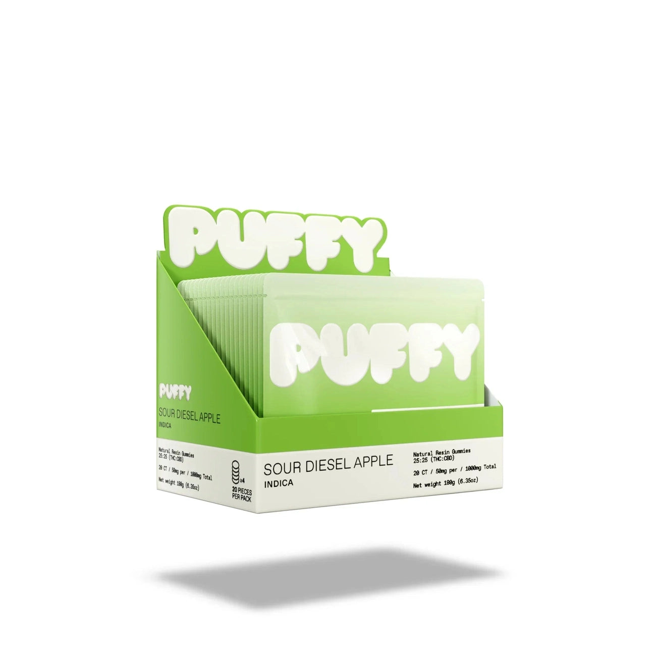 PUFFY Natural Resin THC Gummies 25mg 5pk Box QWIN Coastal Hemp Co