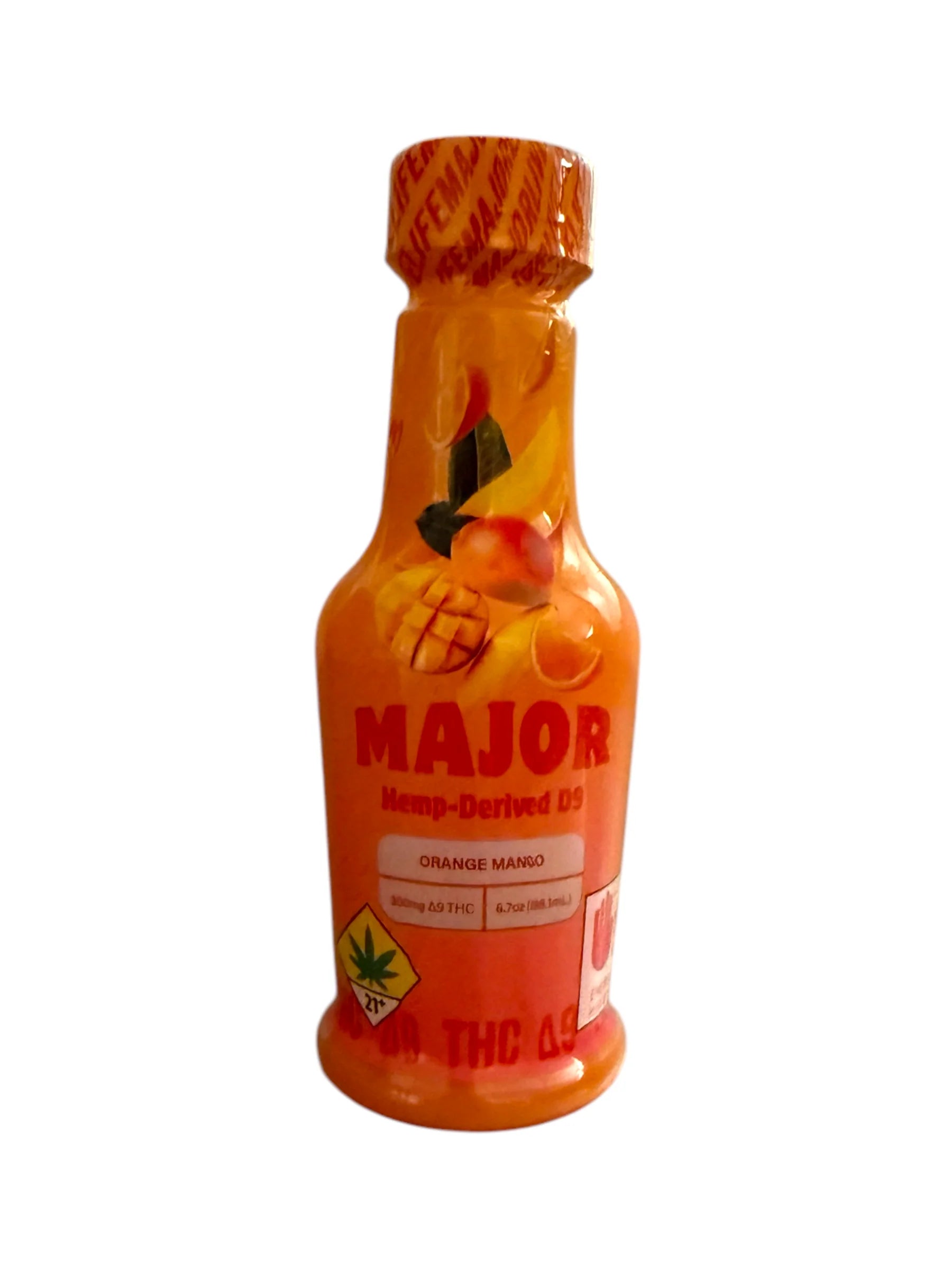 Major Fast Acting D9 THC Drink 300mg - Orange Mango Major Coastal Hemp Co