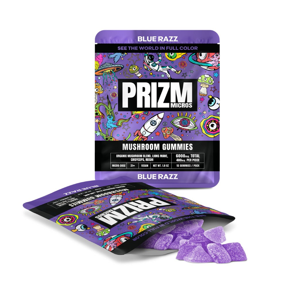 Prizm Micros Magic Mushroom Gummies Blue Razz