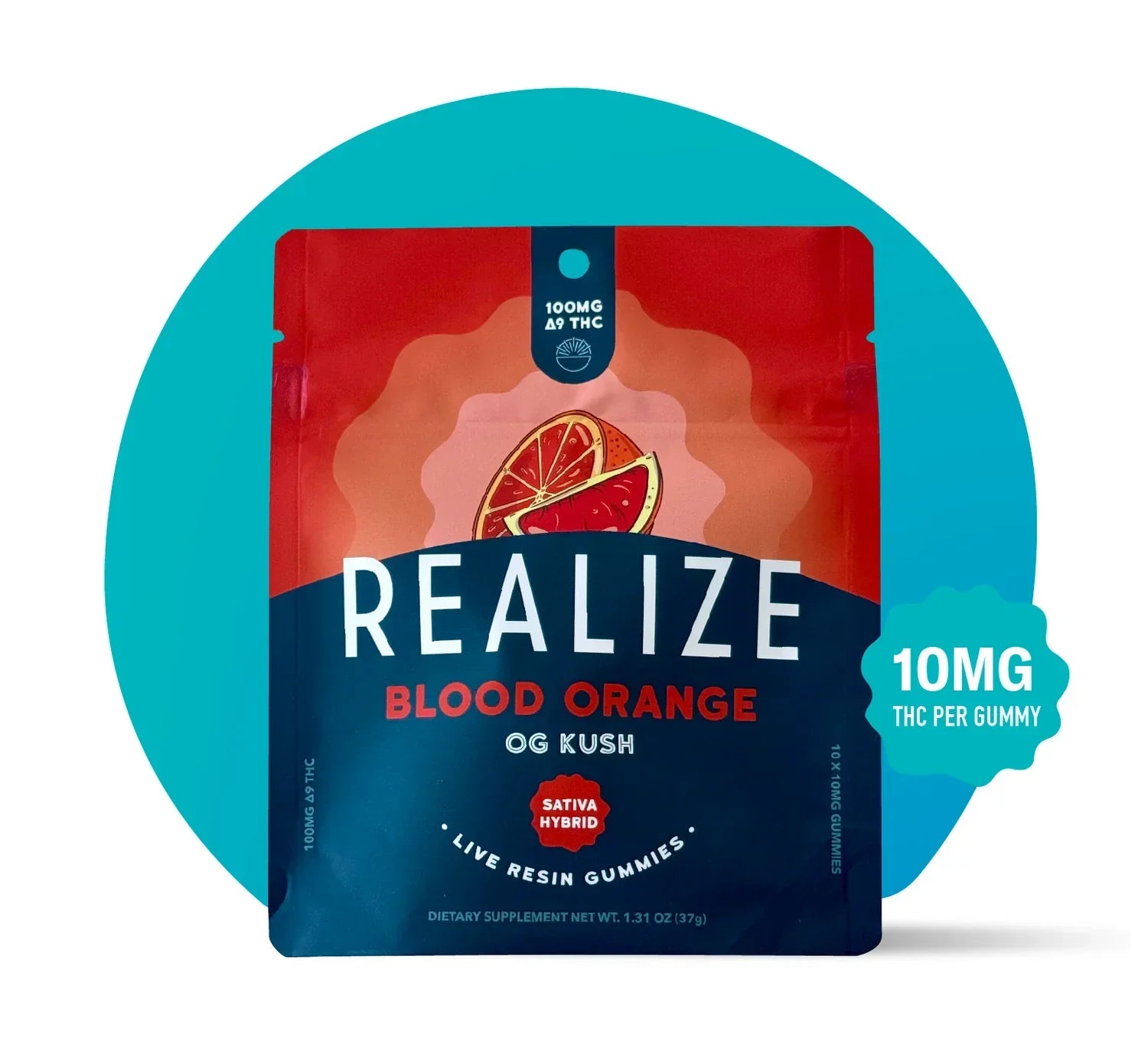 Realize Delta 9 Gummies 100 mg Live Resin Realize Coastal Hemp Co