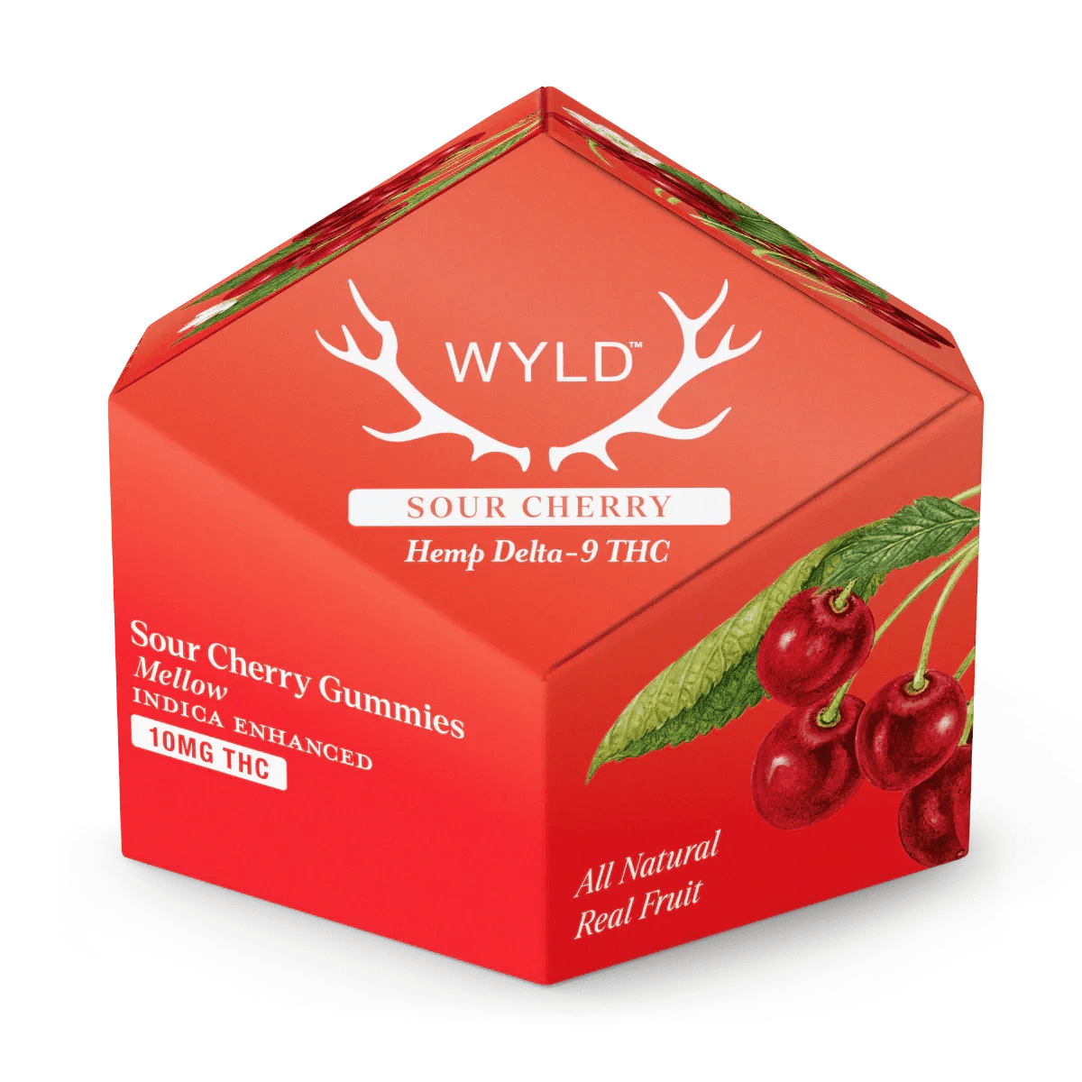 WYLD Sours THC Gummies Hemp-Derived | 10mg by WYLD features sour apple flavor, sativa enhancement, and 10mg hemp-derived Delta-9 THC per gummy—all natural, real fruit edibles for a premium experience.