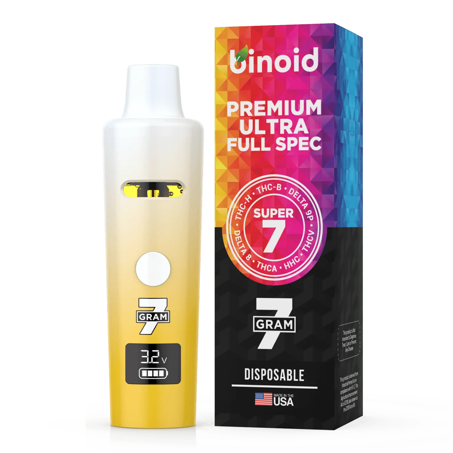 Binoid Super 7 Blend Disposable Vape 7G Binoid Coastal Hemp Co