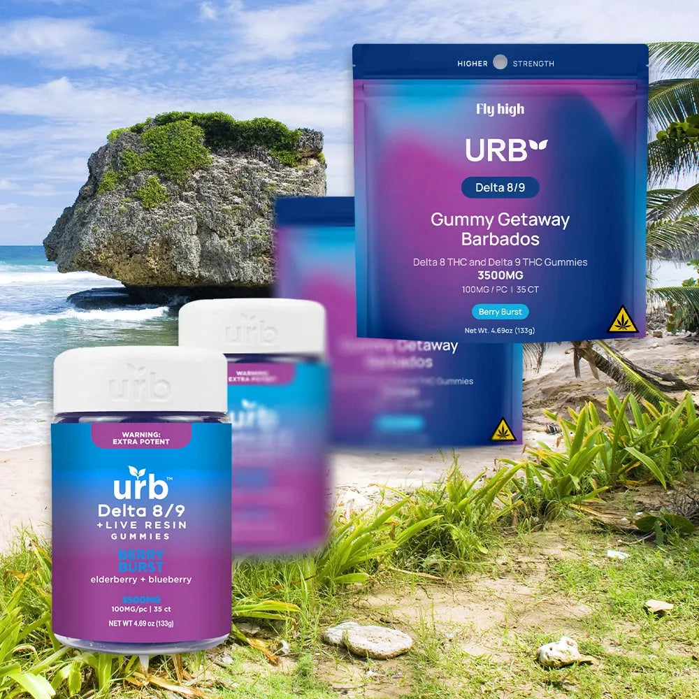 Urb D8/D9 THC Gummies 3500MG 6pk Display Lifted Made Coastal Hemp Co