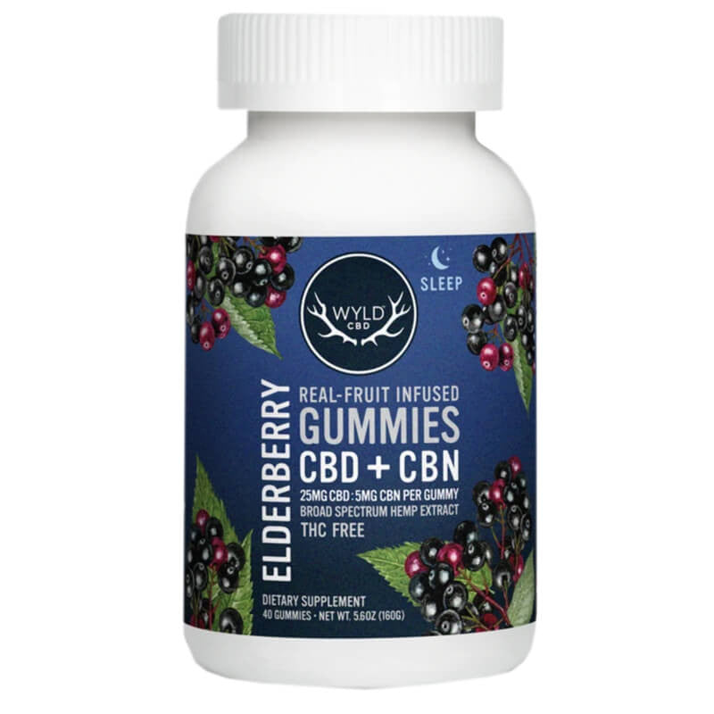 WYLD CBD/CBN SLEEP Gummies Elderberry 40ct WYLD Coastal Hemp Co