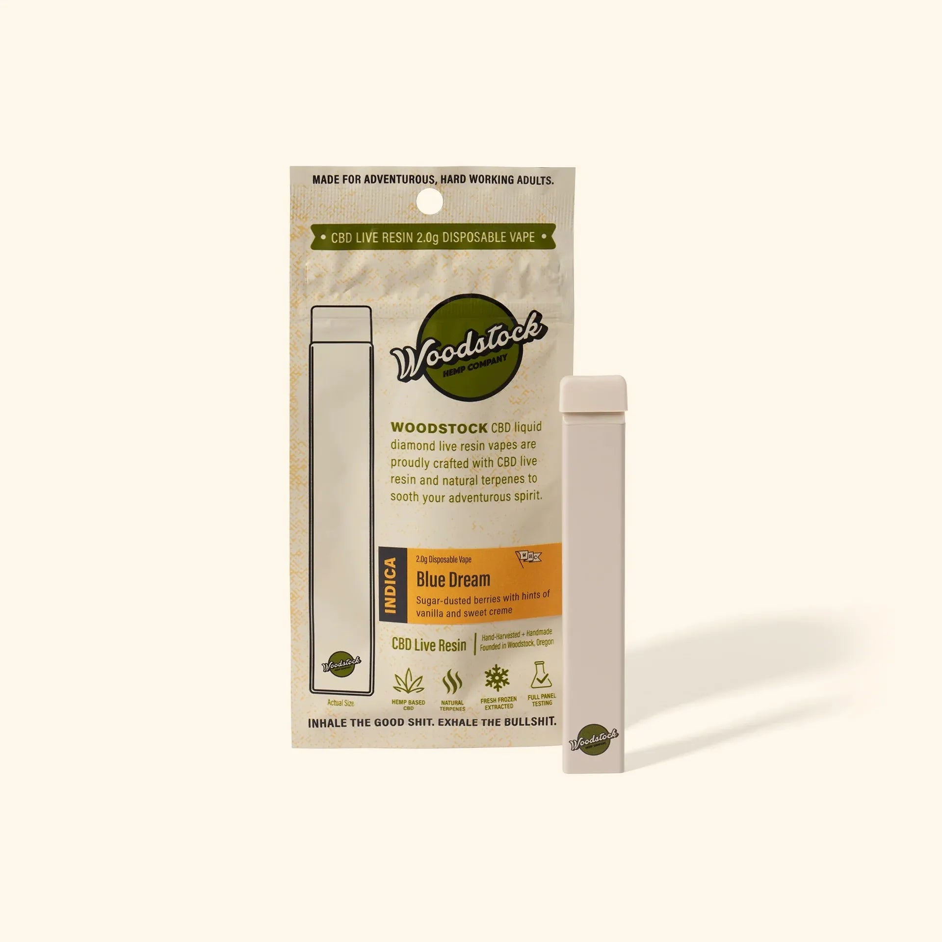 Woodstock CBD Live Resin Disposable 2G Woodstock Hemp Co Coastal Hemp Co