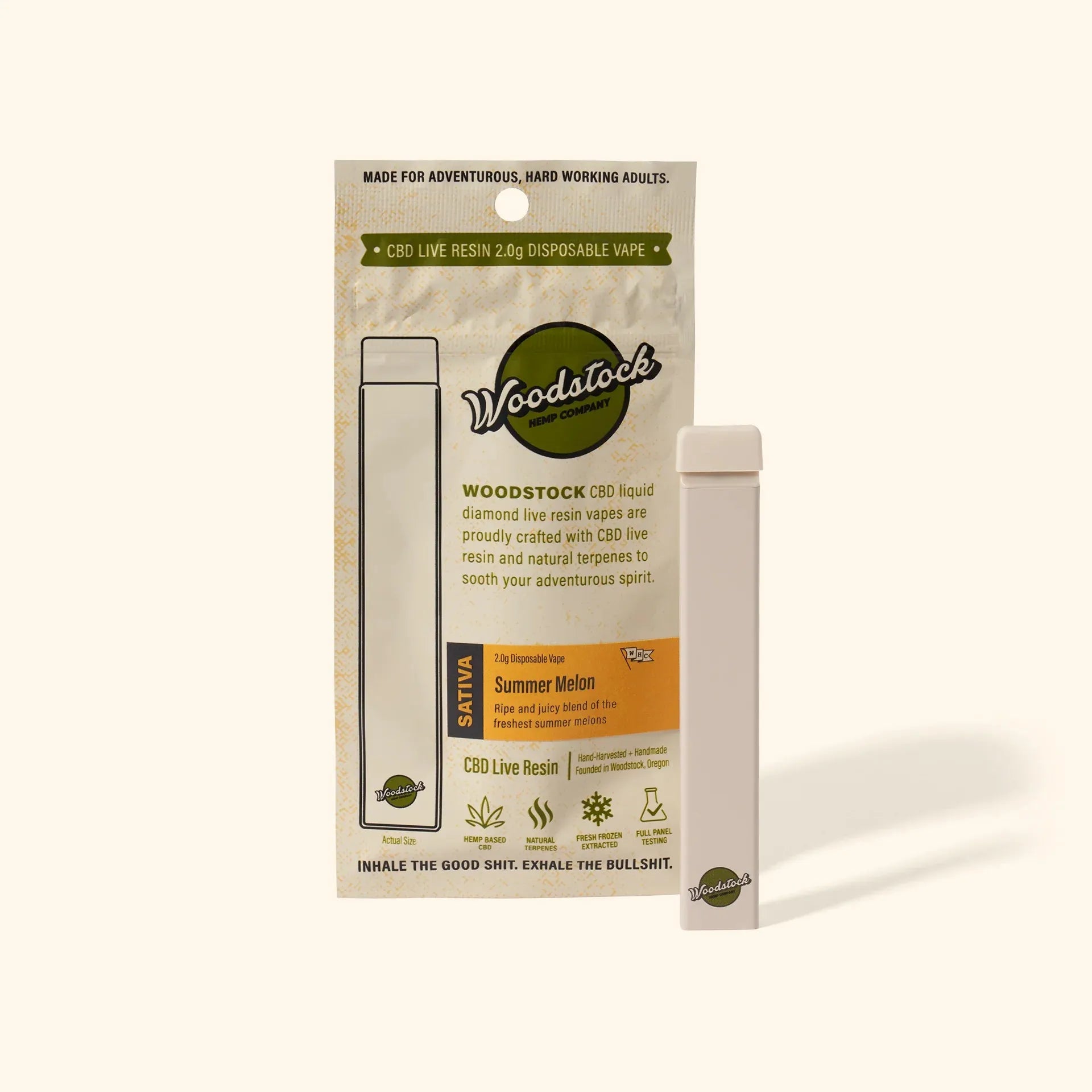 Woodstock CBD Live Resin Disposable 2G Woodstock Hemp Co Coastal Hemp Co