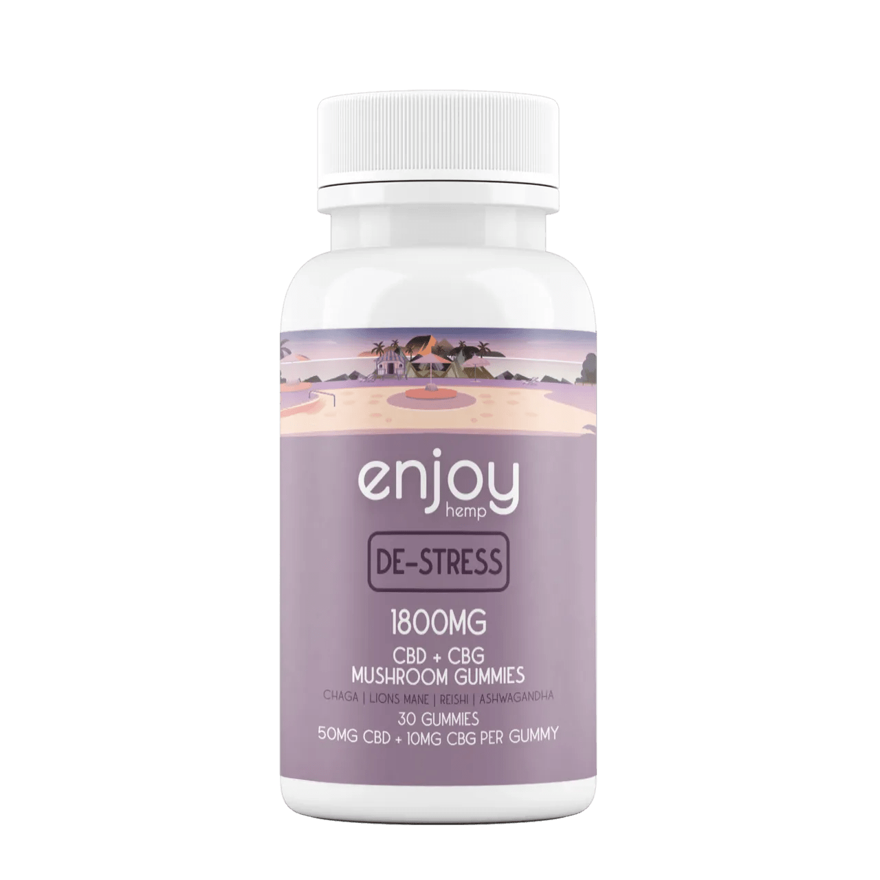 Enjoy De-Stress Gummies - CBD + CBG + Mushroom Blend Enjoy Hemp Coastal Hemp Co