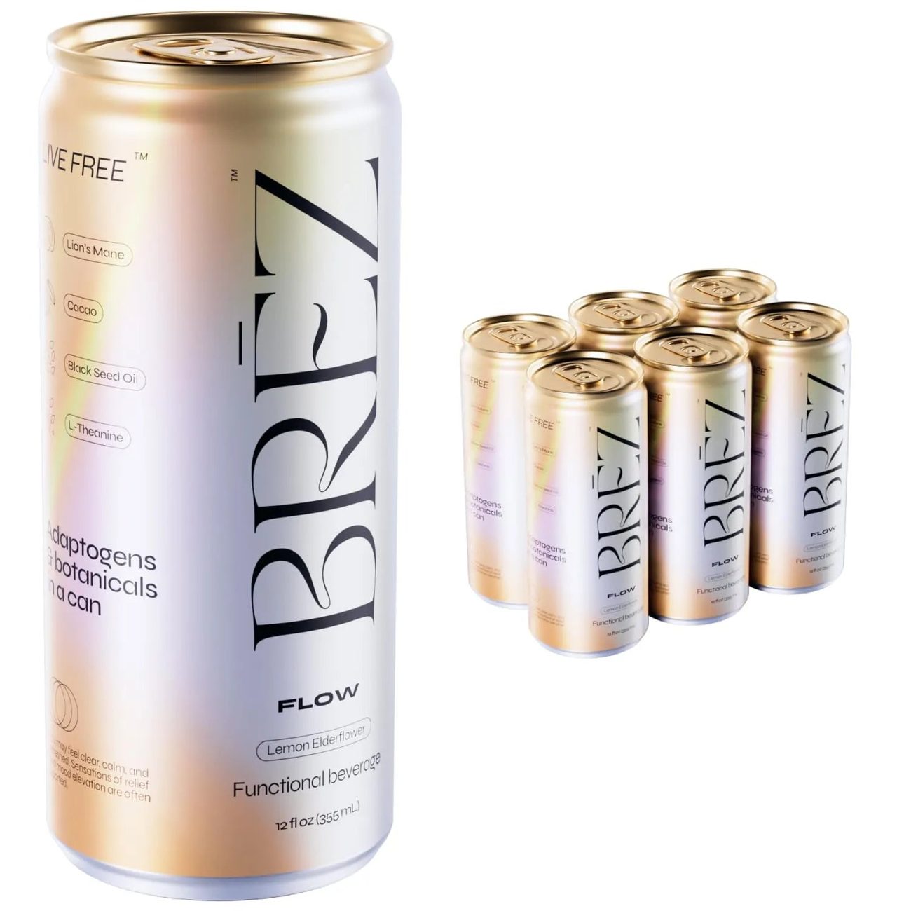Brez Flow Lions Mane Mushroom Beverage Brez Beverages Coastal Hemp Co