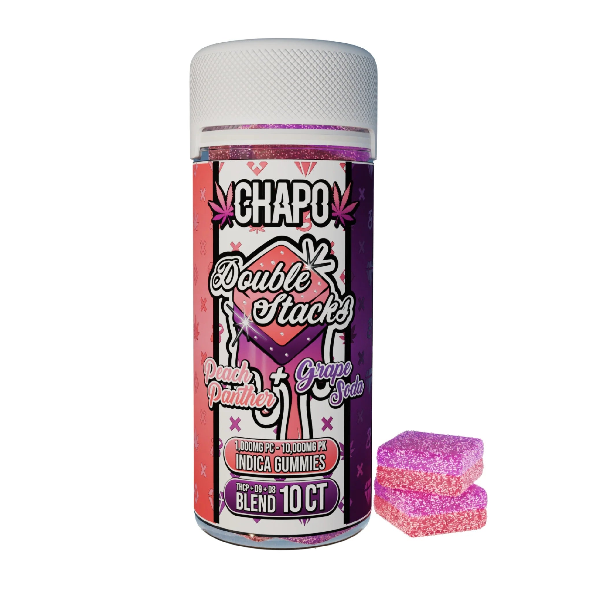 Chapo Double Stacks Bitez D8 D9 THCP Gummies 10,000mg