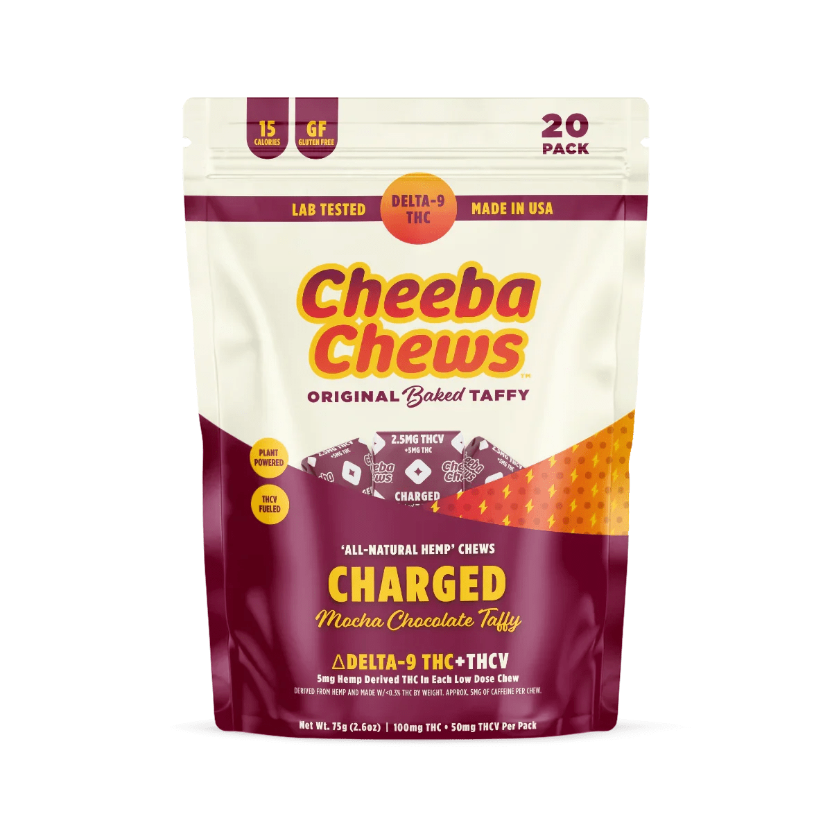 Cheeba Chews taffy package on a white background