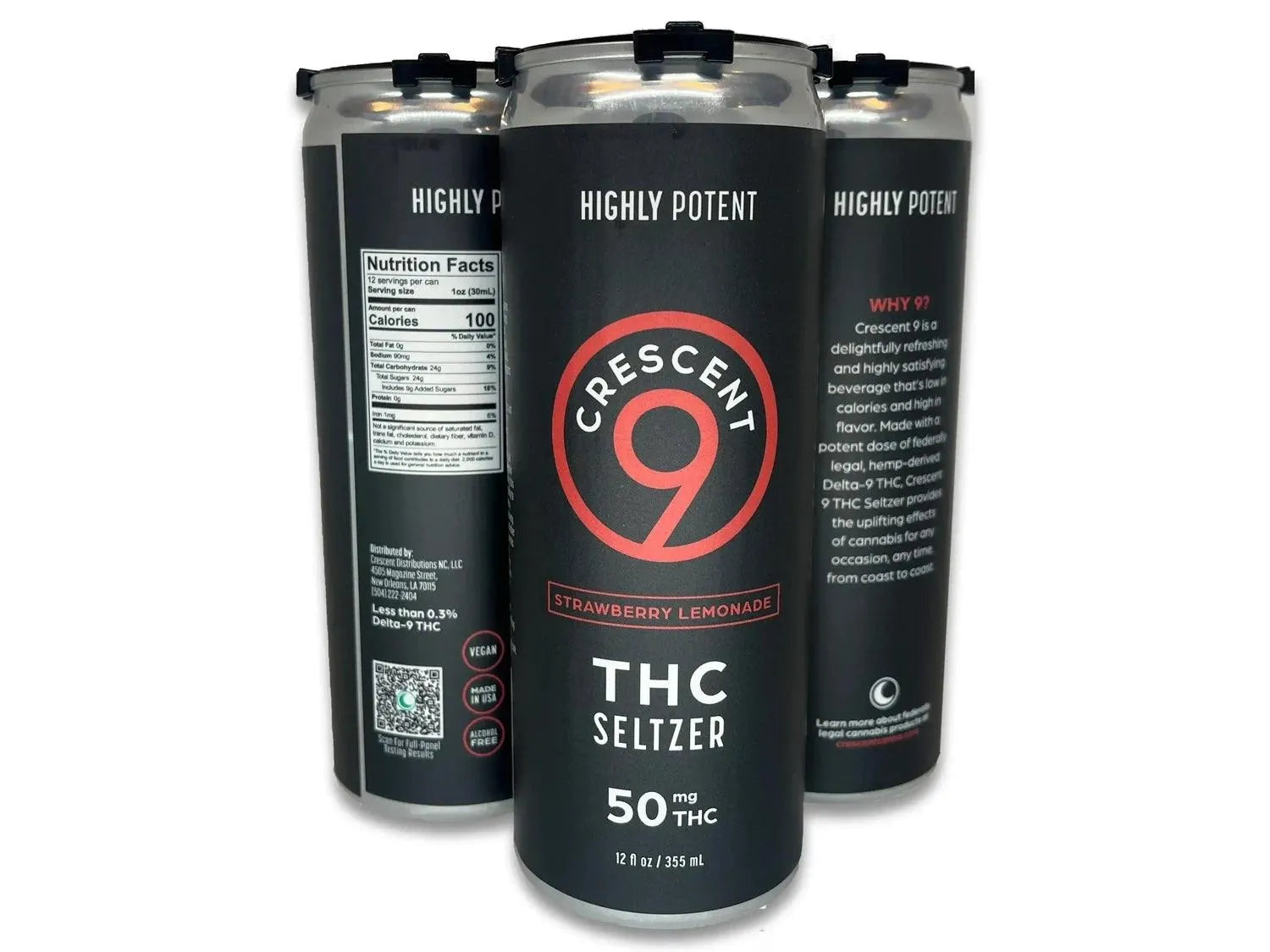 Crescent Canna - Crescent 9 High Potency THC Seltzer 50mg - Shop Coastal Hemp Co