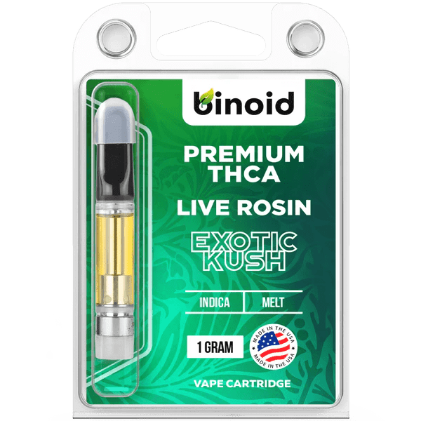 Binoid THCA Vape Cartridge Live Rosin Exotic Kush - Coastal Hemp Co