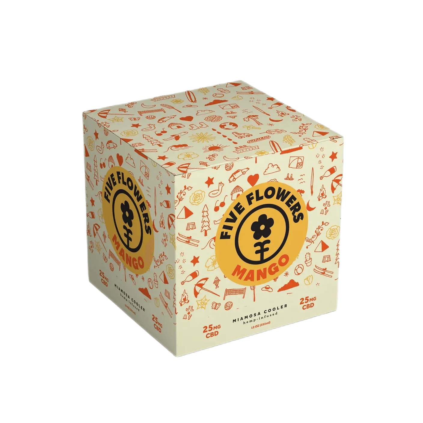 Five Flowers CBD Seltzer 25 mg Miamosa Chiller - Coastal Hemp Co