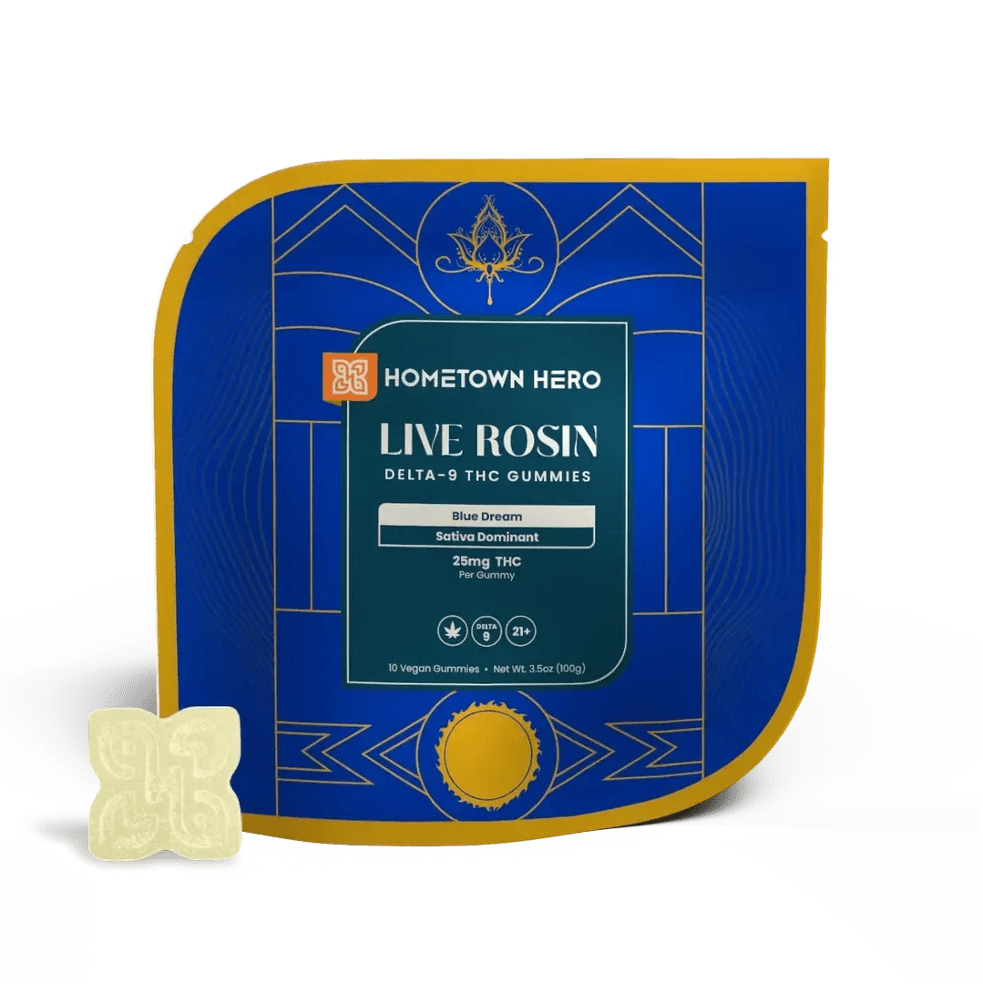 Hometown Hero Live Rosin Delta 9 Gummies 2ct Hometown Hero Coastal Hemp Co