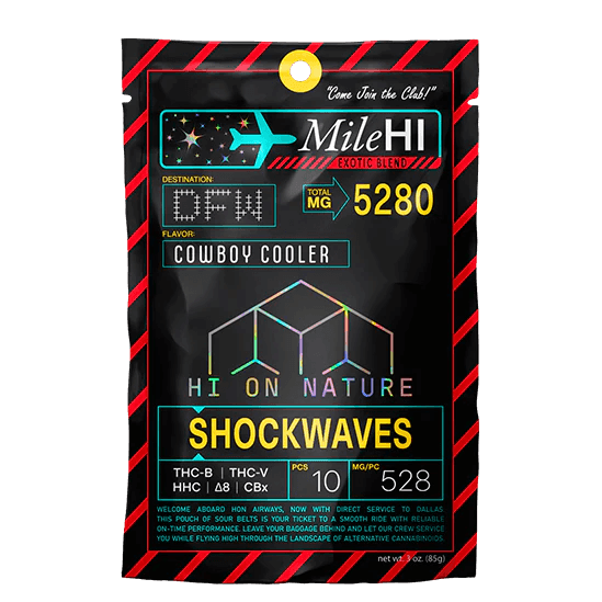 Mile High Blend Shockwaves 5280mg Hhc Thcb Thcv D8 Cbx Coastal Hemp Co