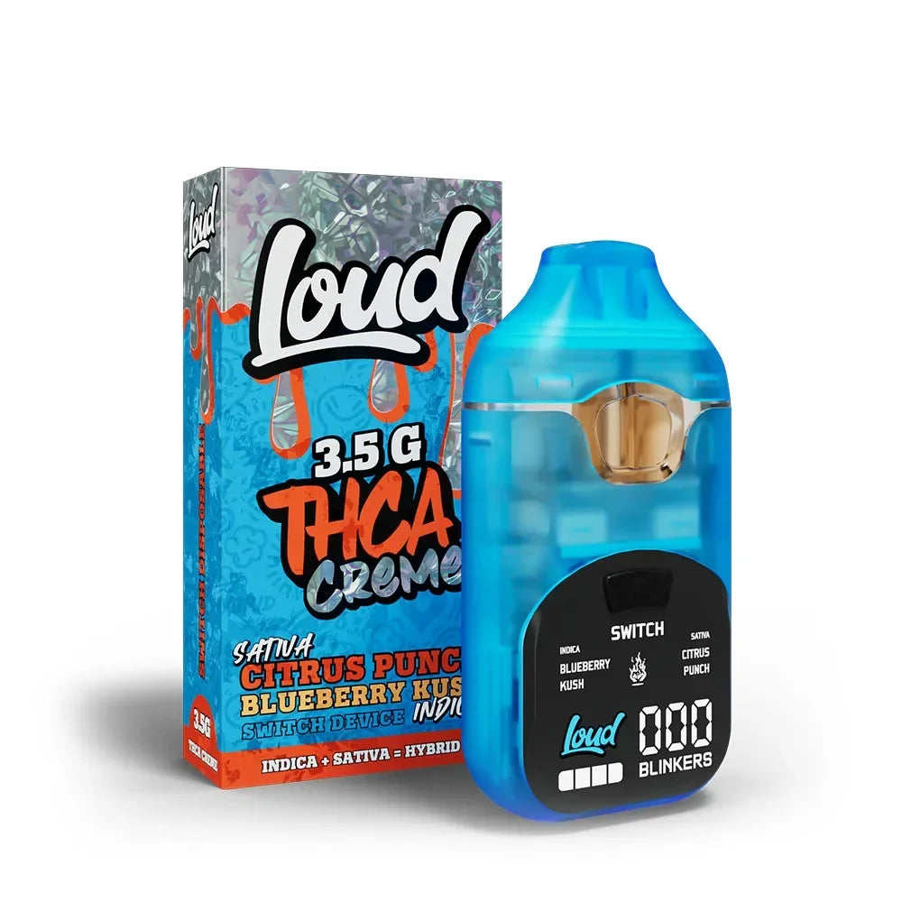 LOUD 3.5 THCA CREME Disposable 5pk Display FVKD Exotics Coastal Hemp Co