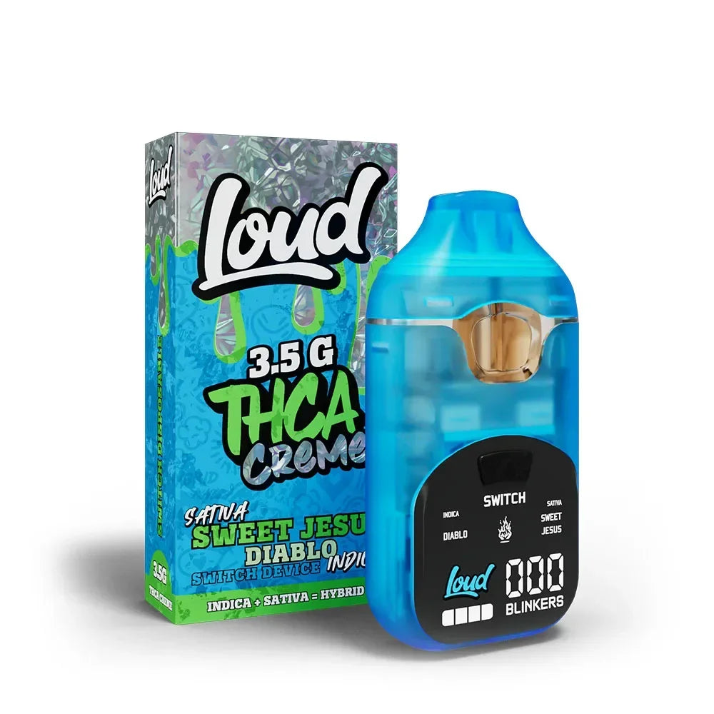 LOUD 3.5 THCA CREME Disposable 5pk Display FVKD Exotics Coastal Hemp Co