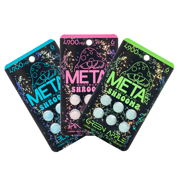 META Nootropic Shroomz Tabz 6pc 4900mg Blue Razz Meta Coastal Hemp Co