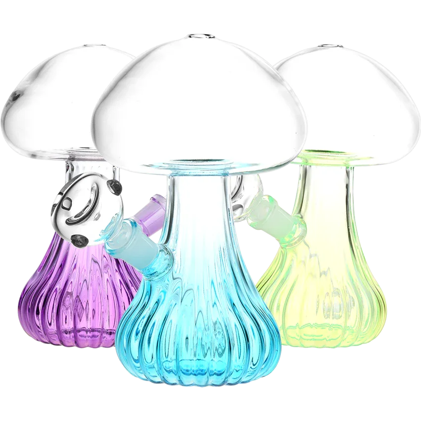 Pluming Mushroom Glass Water Pipe | 7" | 14mm F Seshgear Coastal Hemp Co