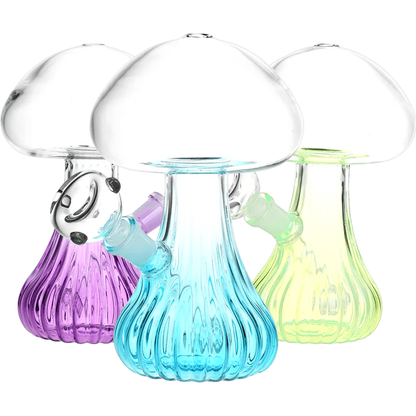 Pluming Mushroom Glass Water Pipe | 7" | 14mm F Seshgear Coastal Hemp Co