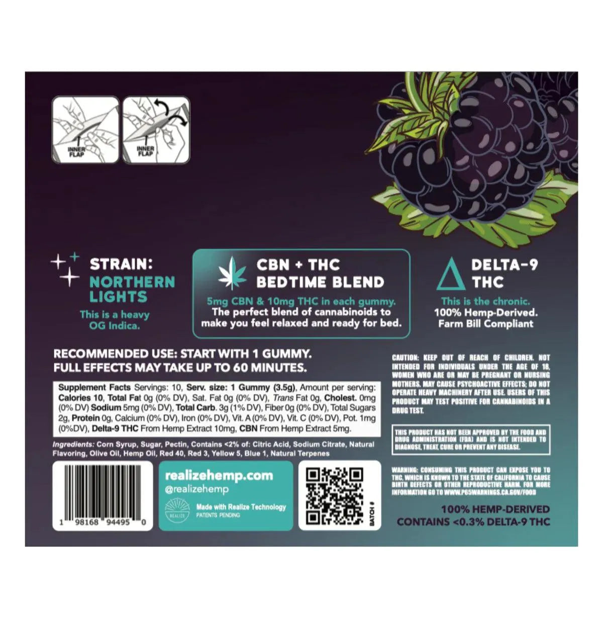 Realize - Realize Bedtime Gummies Delta 9 + CBN - Shop Coastal Hemp Co