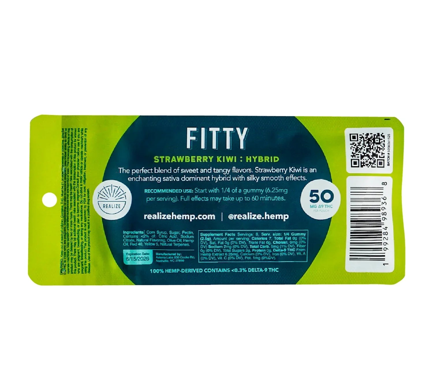 Realize FITTY Gummies 50mg THC Realize Coastal Hemp Co