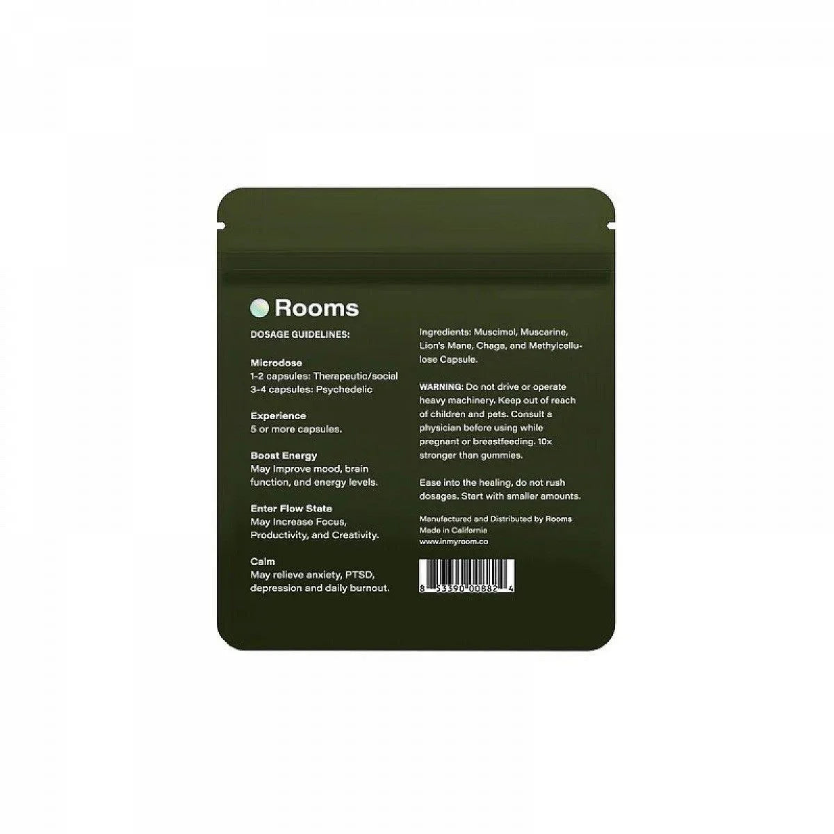 Rooms - ROOMS Mushroom Capsules (5000 MG) 10-Pack - Shop Coastal Hemp Co