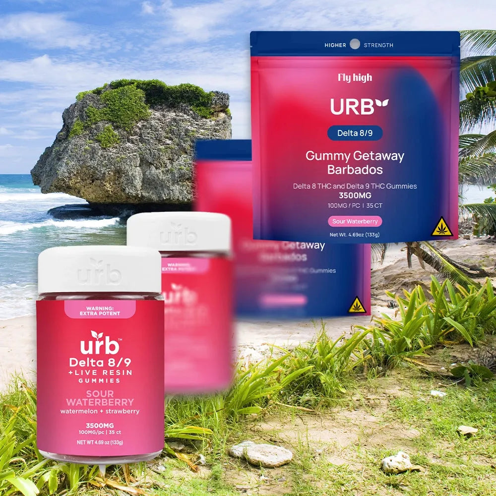 Urb D8/D9 THC Gummies 3500MG 6pk Display Lifted Made Coastal Hemp Co