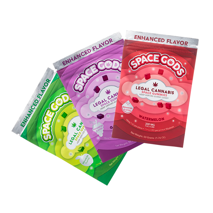 Space Gods Gummies 1:1 Delta 9 THC + CBD | Regular Dose - 300mg