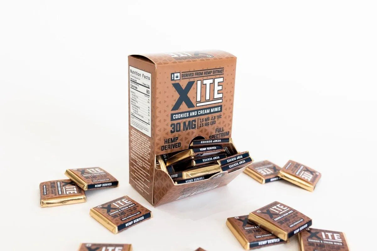 - XITE - D9 Chocolate Minis - 15MG D9/15MG CBD - Shop Coastal Hemp Co