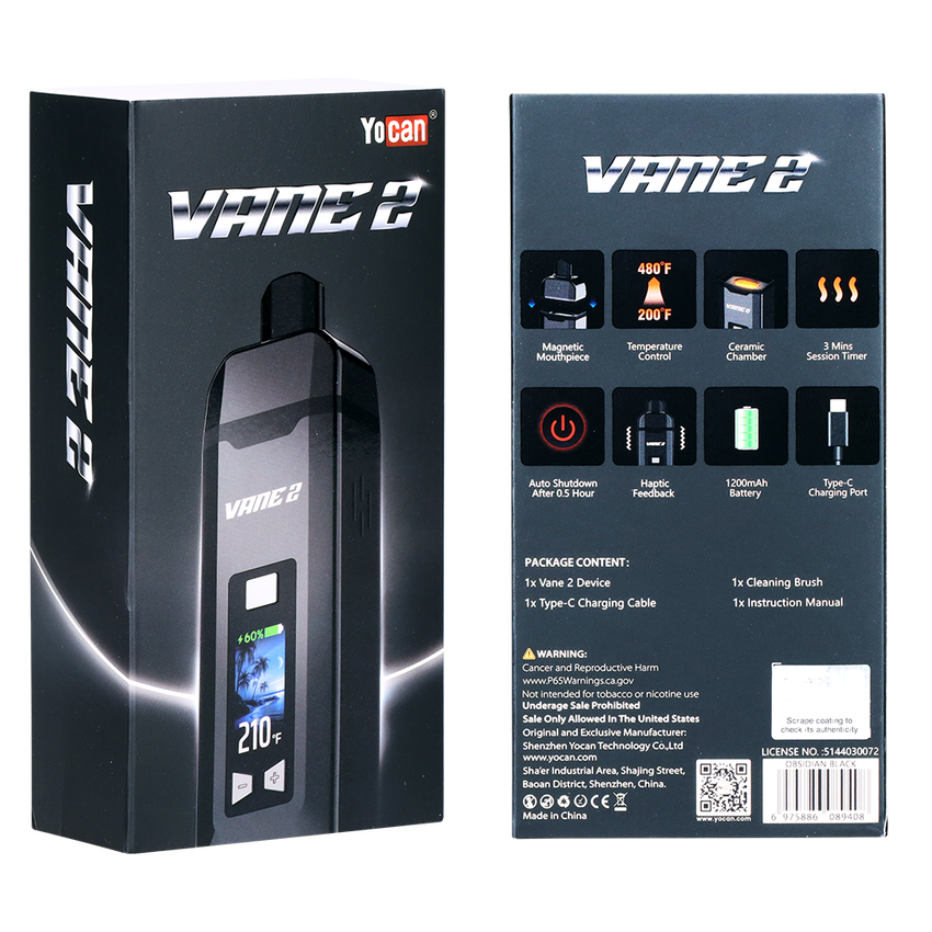 Yocan Vane 2 Dry Herb Vaporizer | 1200mAh Yocan Coastal Hemp Co