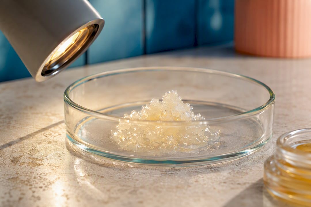 THCA concentrate undergoing heat conversion