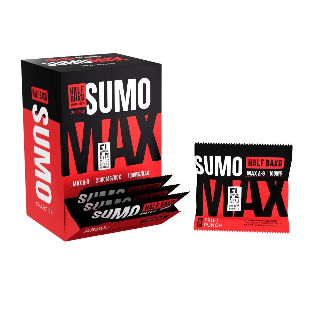 Half Bak'd D9 SUMO MAX Gummies 1000mg - Coastal Hemp Co