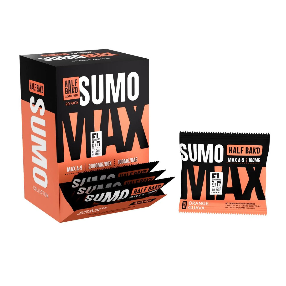 Half Bak'd D9 SUMO MAX Gummies 1000mg - Coastal Hemp Co