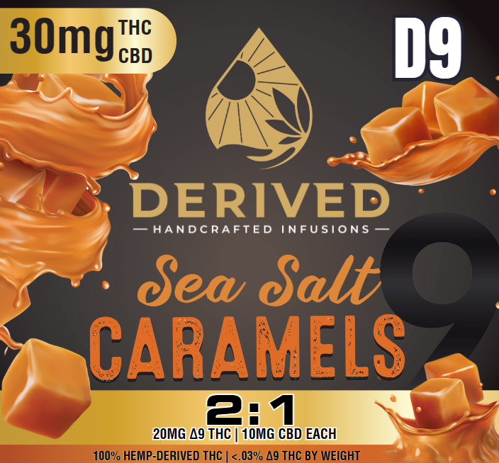 Full Spectrum Sea Salt Caramels 30mg Derived Coastal Hemp Co