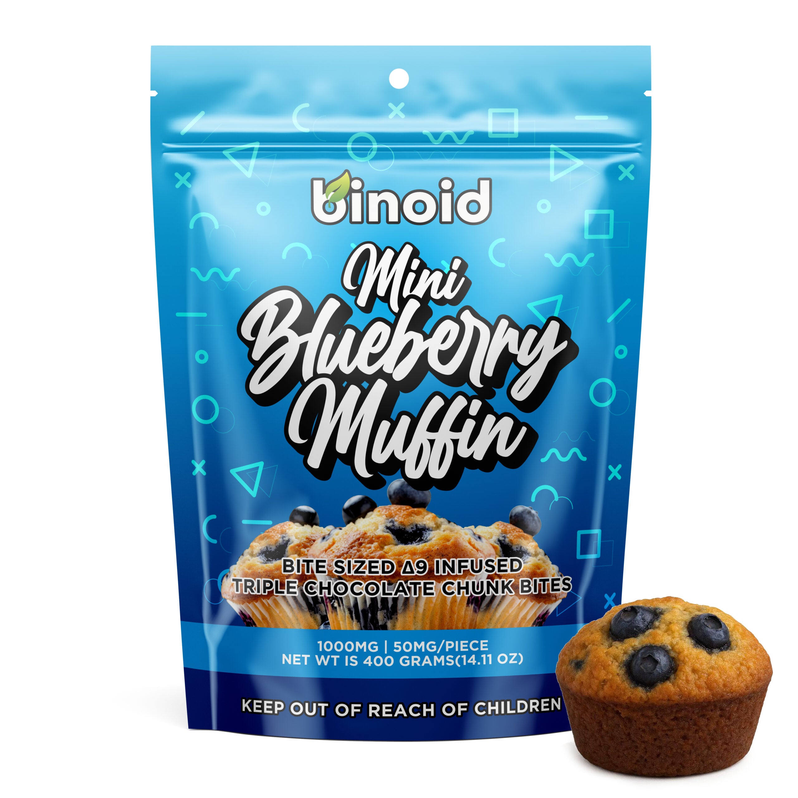 Binoid Mini Blueberry Muffin Bites – 500mg Binoid Coastal Hemp Co