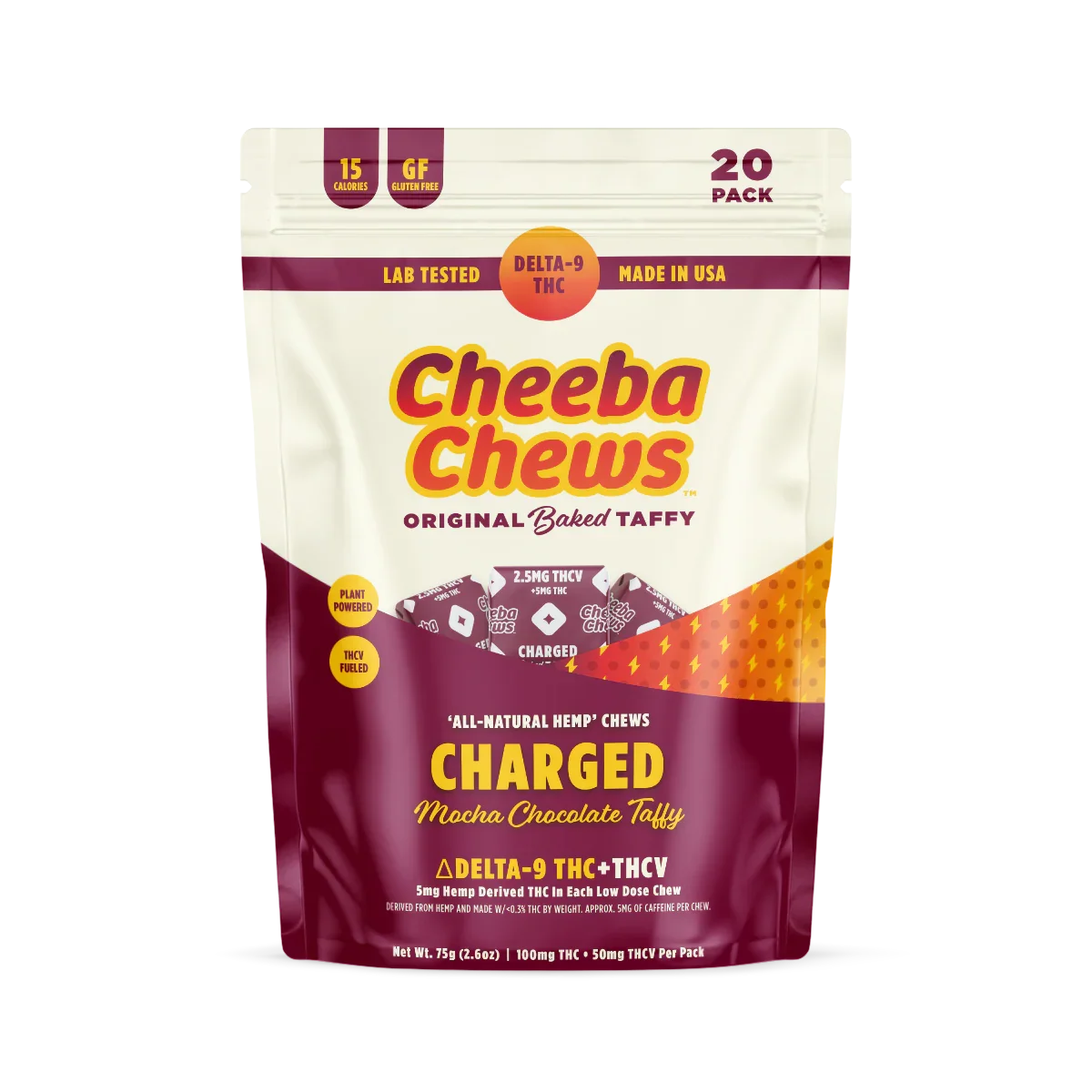 Cheeba Chews taffy package on a white background