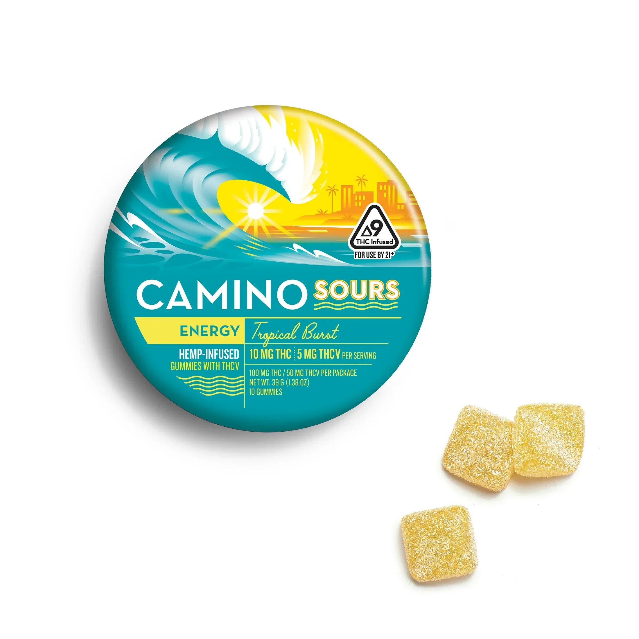 Camino Sours THC Gummies 100mg 10ct Kiva Confections Coastal Hemp Co